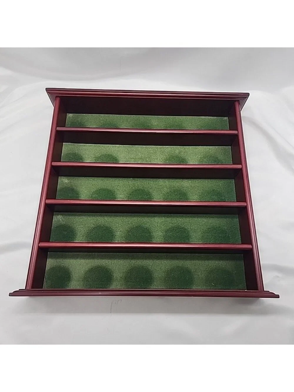 25 Gold Ball Wooden Wall Display Trinket Case 14
